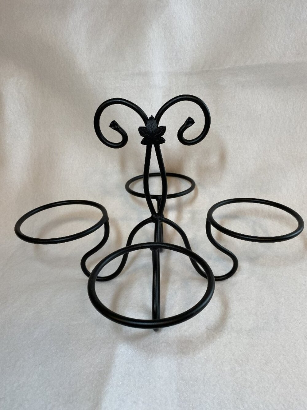 Longaberger Black Wrought Iron DESSERT BOWL CADDY Holder Stand
